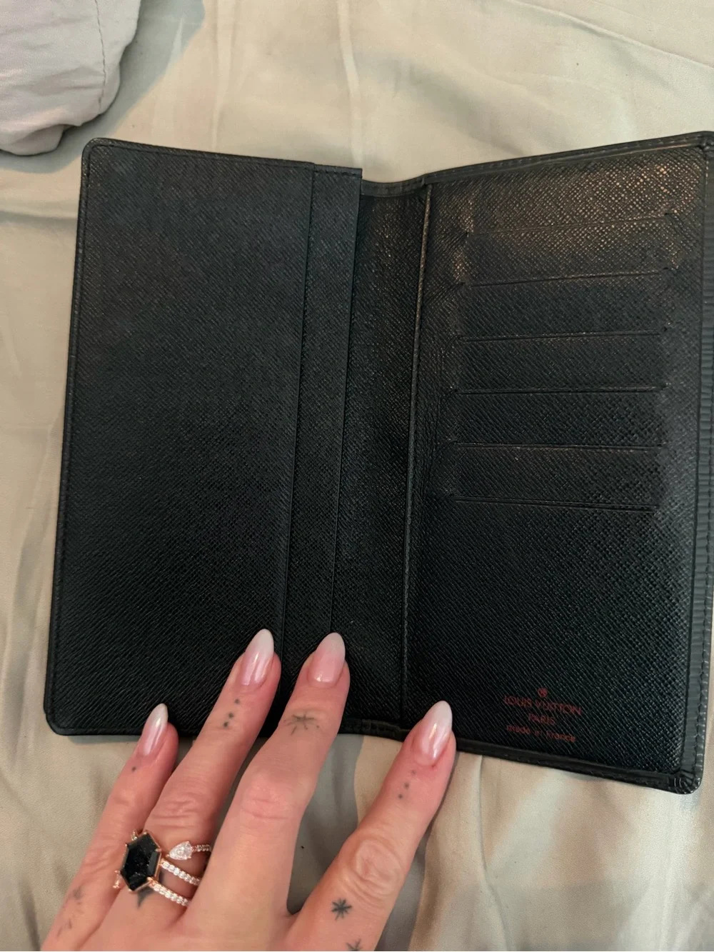 Black Epi Louis Vuitton Long Wallet with Certificate of Authenticity
